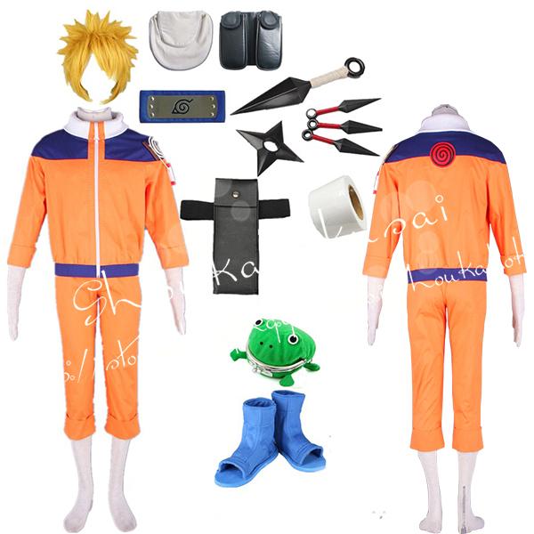 子供用 大人用 ナルト NARUTO 風 うずまき ナルト コスプレ衣装 ウィッグ 靴 コスチューム 演出服  cosplay 変装 仮装  撮影 祭り