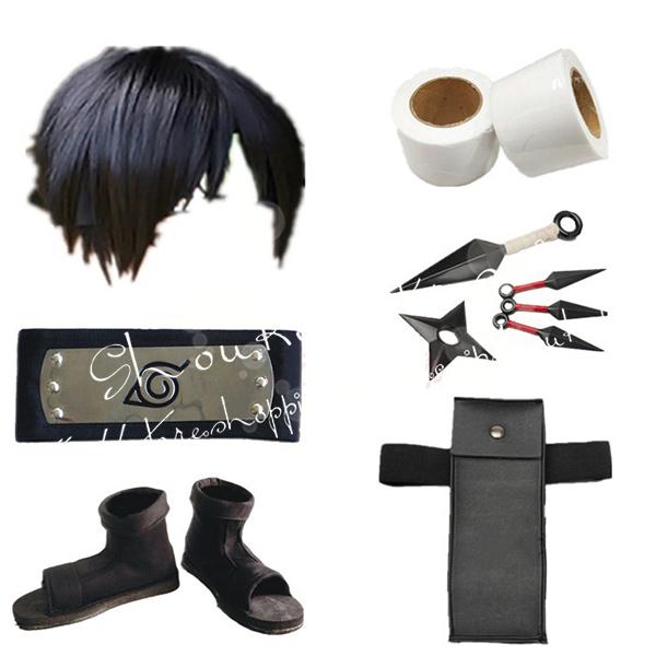 子供用 大人用 ナルト NARUTO 風 疾風伝 サイ コスプレ衣装 ウィッグ