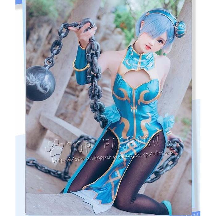 Reゼロから始める異世界生活 レム チャイナドレス コスプレ衣装 アニメ 仮装 変装 コスチューム ステージ服 文化祭 cosplayの画像