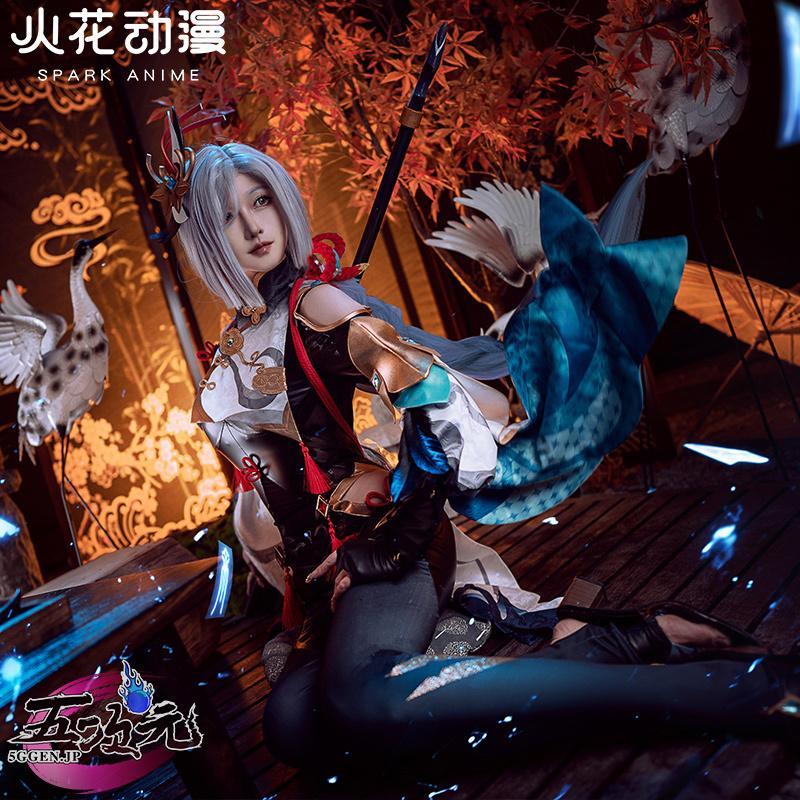 火花　原神　コスプレ　申鶴　しんかく　衣装　※ウィッグ　靴　武器　追加可　_2