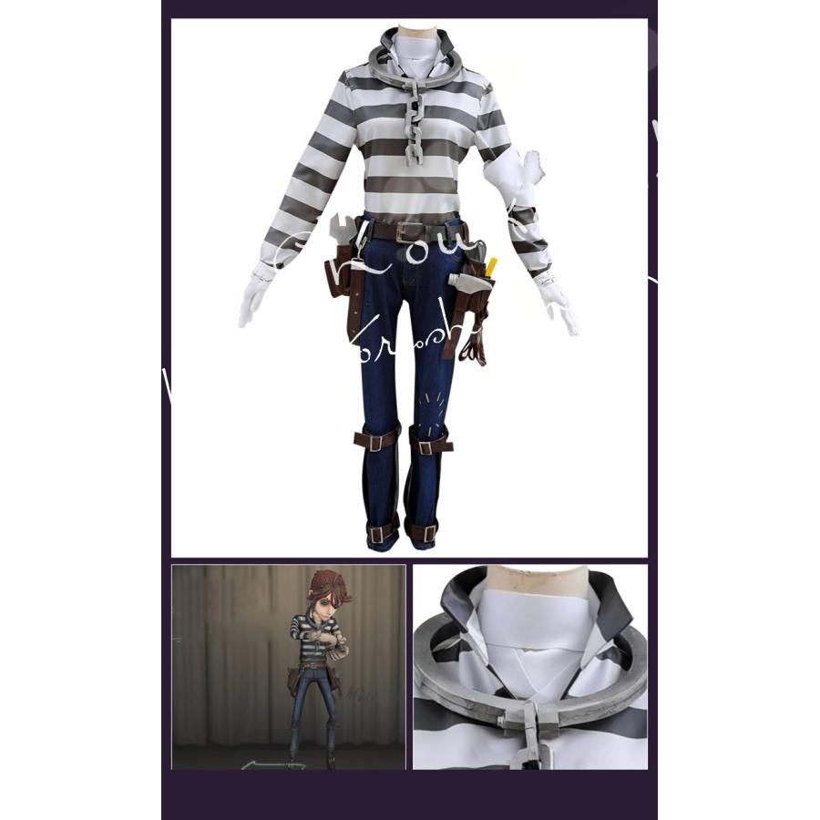 IdentityV アイデンティティ 第五人格 風 囚人衣装 ウィッグ   cosplay パーティー アニメ 変装 仮装 撮影 祭りの画像