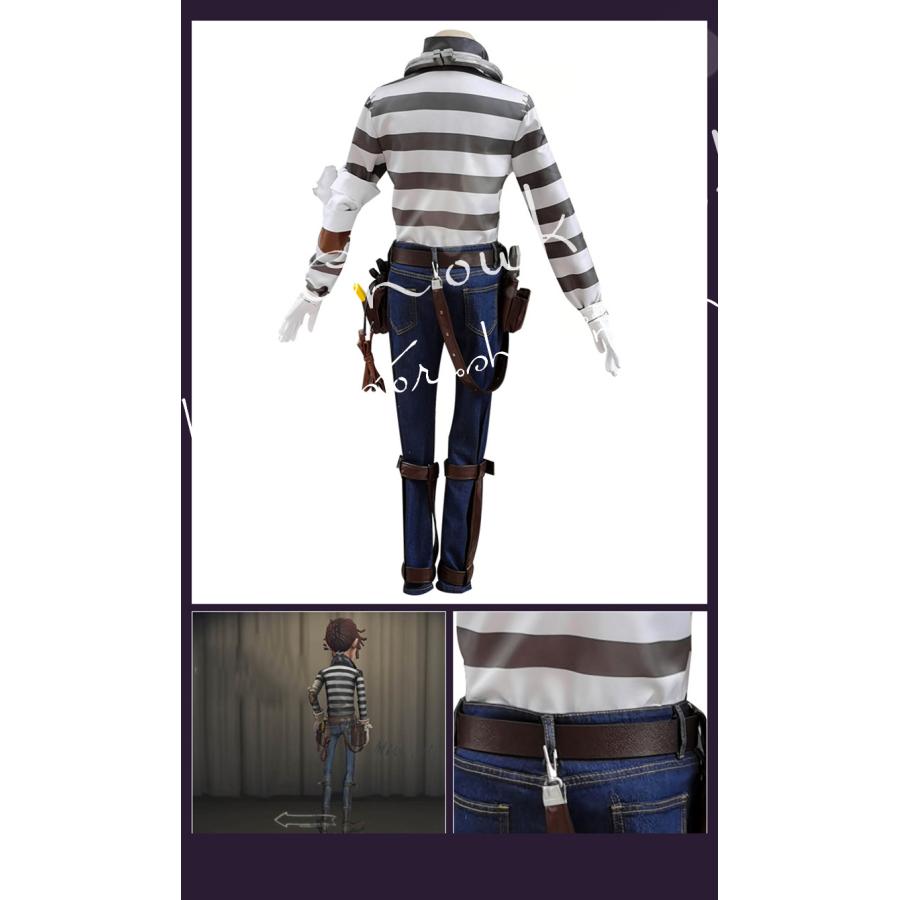 IdentityV アイデンティティ 第五人格 風 囚人衣装 ウィッグ   cosplay パーティー アニメ 変装 仮装 撮影 祭りの画像