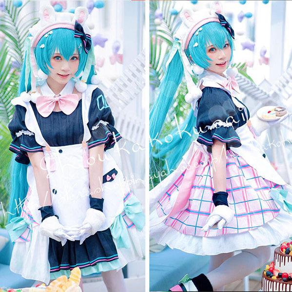 初音ミク 風 vocaloid miku メイド服 コスプレ衣装ウィッグcos靴 初音ミク 風 vocaloid miku メイド服 コスプレ衣装ウィッグcos靴
