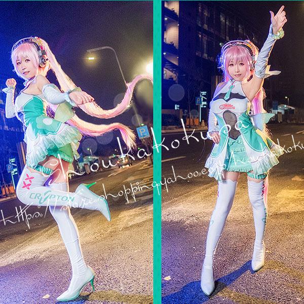初音ミク 風 vocaloid はつね ミク レーシング コスプレ衣装 ウィッグ
