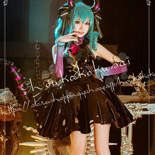 つな　初音ミク 小悪魔 デビル コスプレ ワンピース 初音ミク 小悪魔 デビル コスプレ ワンピース レザー ヴィラン