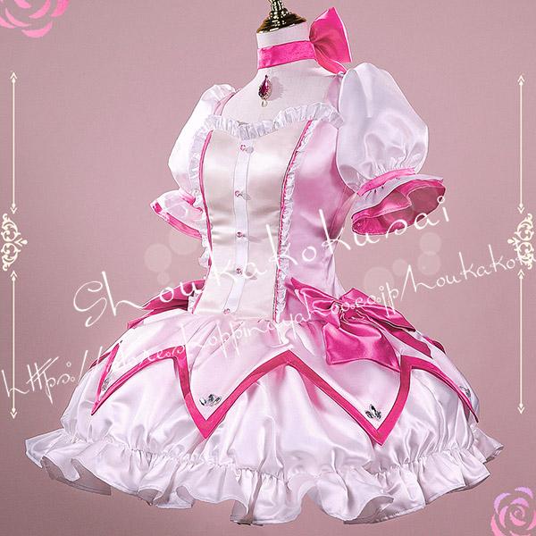 魔法少女まどか☆マギカ 風 鹿目まどか コスプレ衣装 ウィッグ cos靴