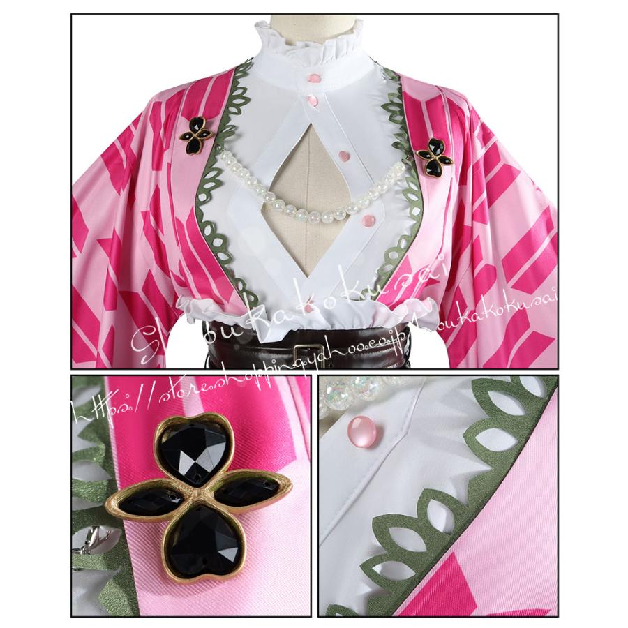 甘露寺蜜璃 コスプレ衣装 靴付き 伍周年鬼滅祭 Amazon.co.jp: [BEANUT