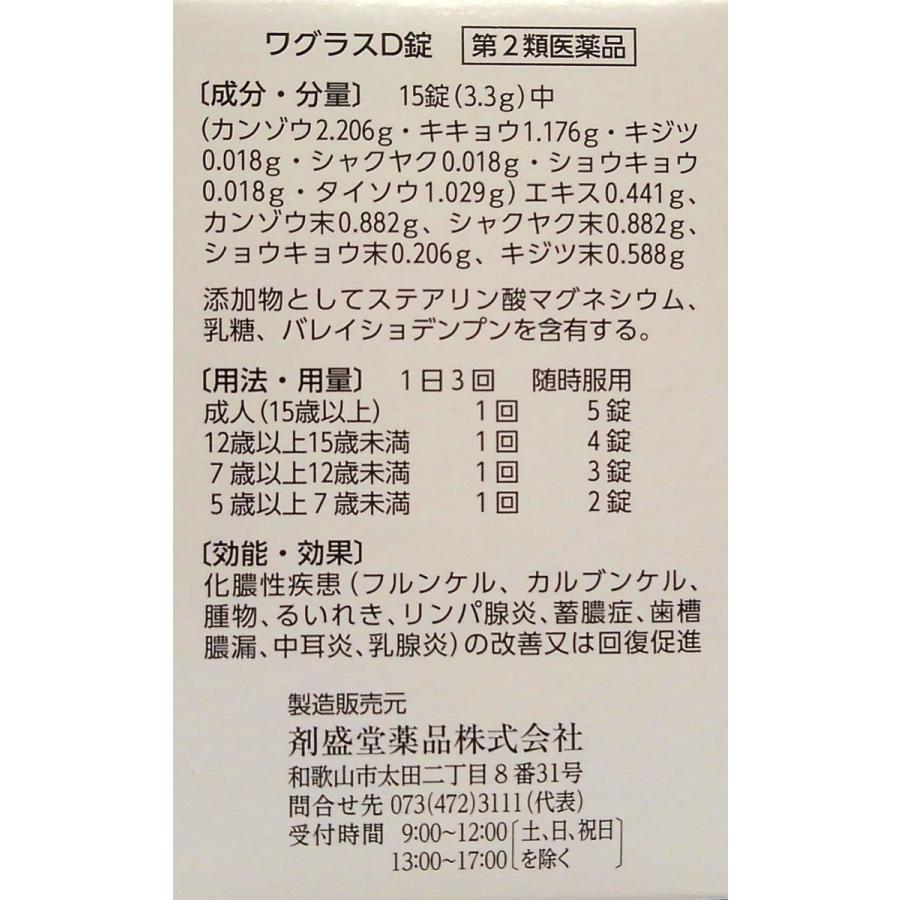 【第２類医薬品】ワグラスD錠　450錠｜shoukendou｜02