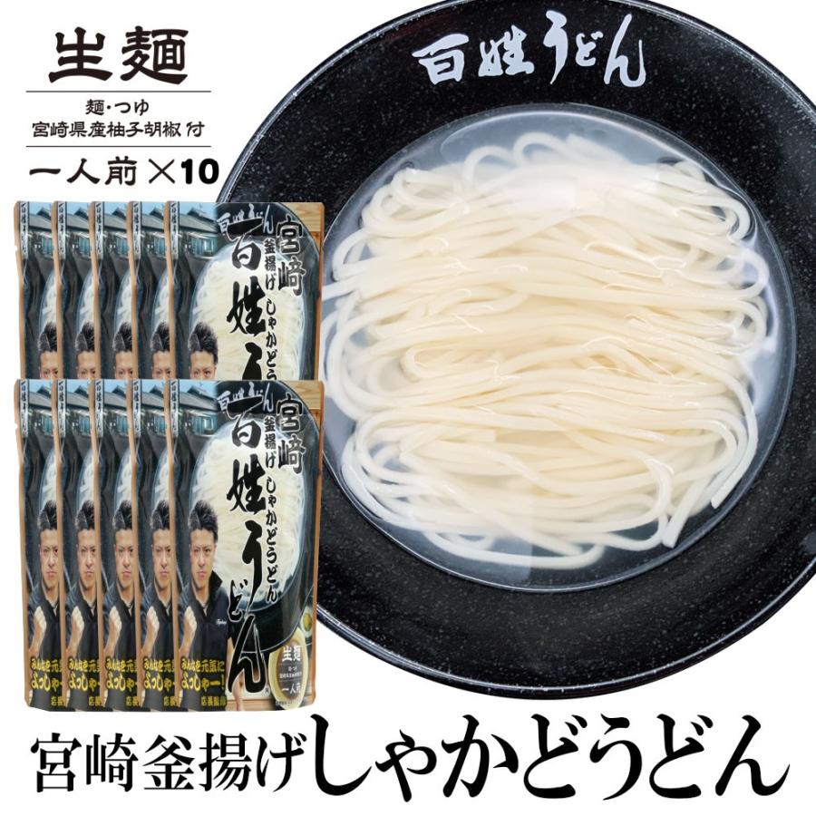 宮崎 釜揚げ しゃかどうどん 百姓うどん 10袋セット 釜揚げ