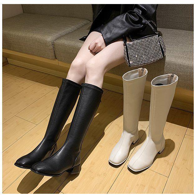 ブーツ レディース ロングブーツ 靴 黒 ベージュ 太いヒール 美脚 厚底 ナチュラル ブーツヒール 春秋冬 疲れにくい 痛くない 40代 50代 60代 Bot09 祥興ヤフーショップ 通販 Yahoo ショッピング