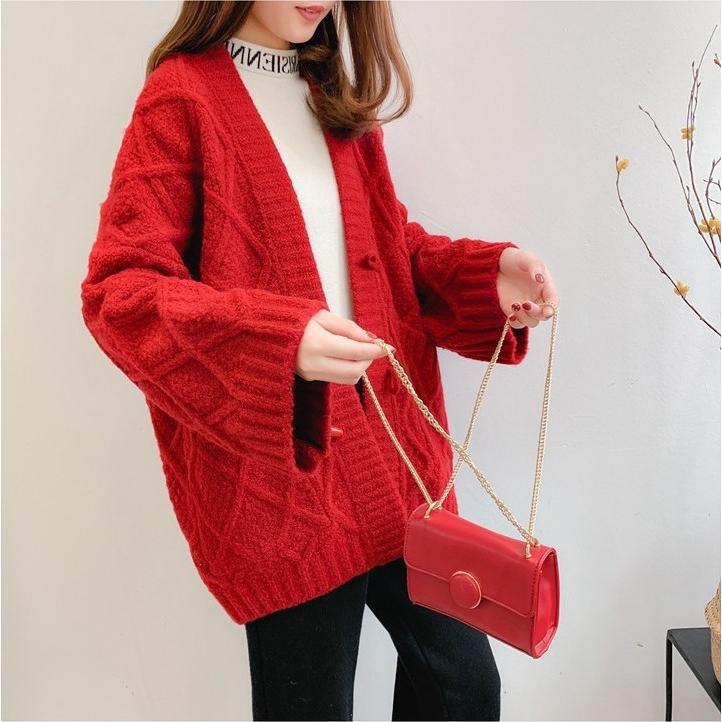 カーディガン レディース ニット セーター 長袖 羽織もの 無地 シンプル 秋 冬 Fサイズ 可愛い 赤 白 Ntc06 祥興ヤフーショップ 通販 Yahoo ショッピング