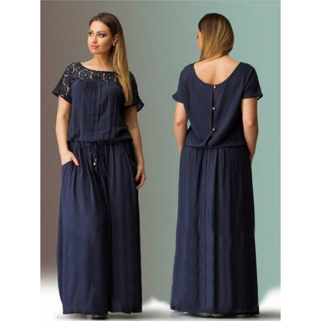 夏ワンピース 切り替えレース ワンピ レディース 30代 40代 50代 おしゃれ きれいめ ネイビー ゆったり マキシ丈 令和セール Ow19 祥興ヤフーショップ 通販 Yahoo ショッピング