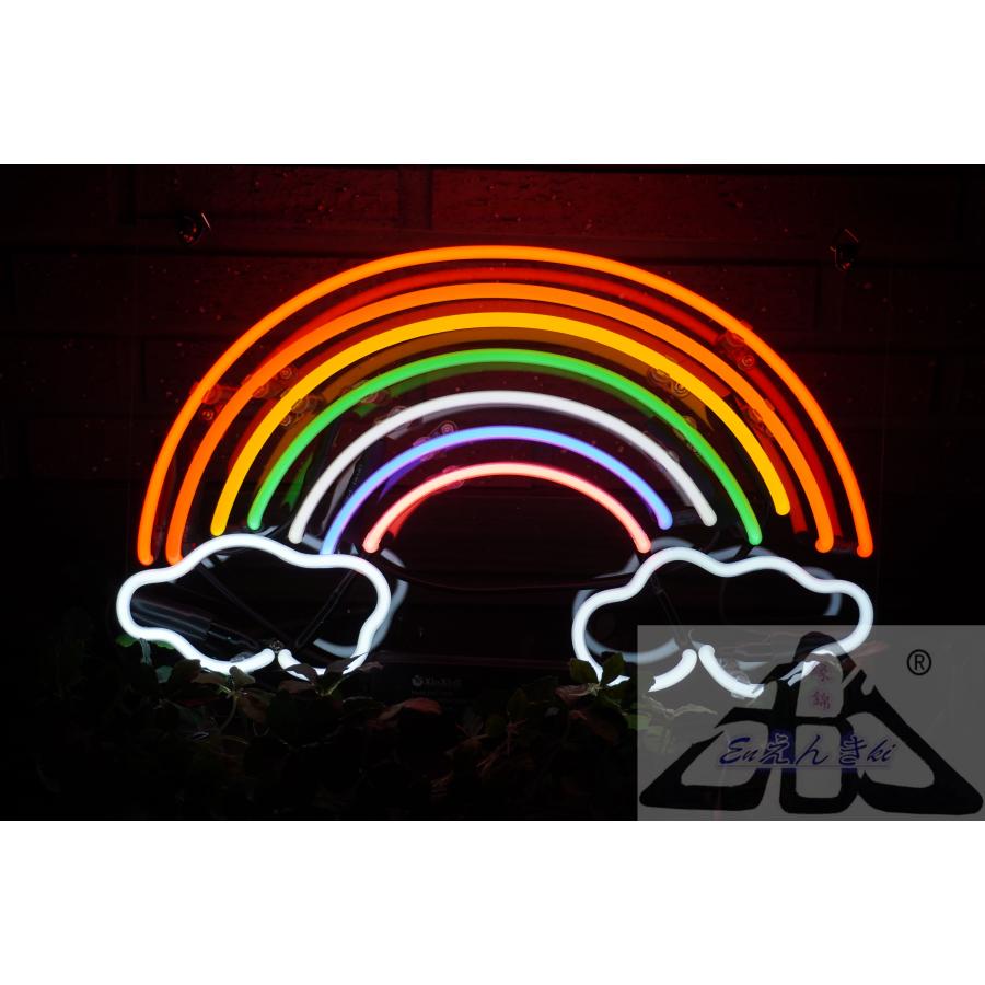 ネオンサイン 虹 レインボーアーチ型 7色カラフル 壁掛け led 看板