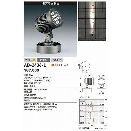 山田照明 照明器具 激安 AD-2436-L 屋外スポットライト（yamada）