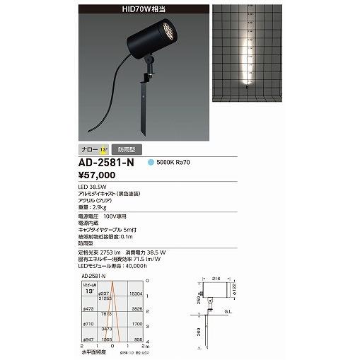 山田照明 照明器具 激安 AD-2581-N 屋外スポットライト（yamada）