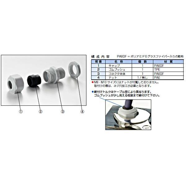 タカチ（TAKACHI） AG16-10S AG型ケーブルグランド 高防水