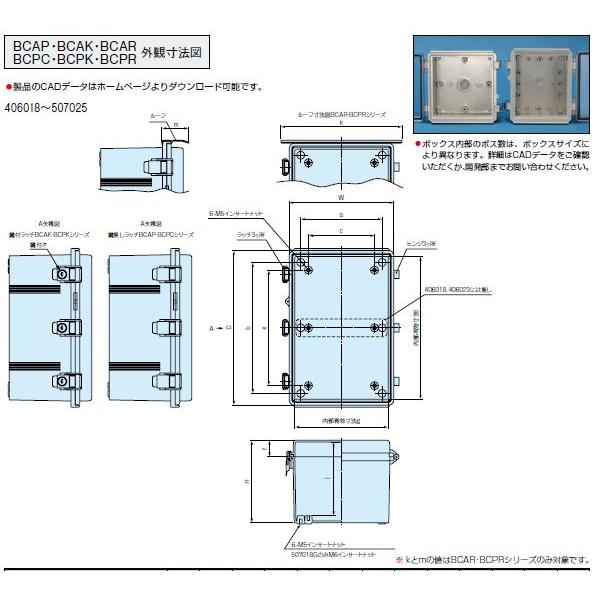 タカチ BCAP406018T BCAP型防水・防塵開閉式