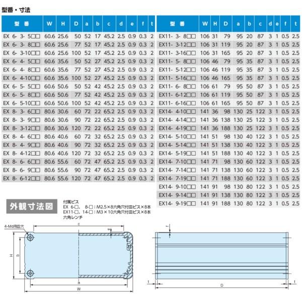 ＥＸ１４-５-１４ＢＢ／ＢＳ／ＳＢ／ＳＳ ＥＸ型アルミ押出材ケース（送料無料）｜shoumei1616｜04