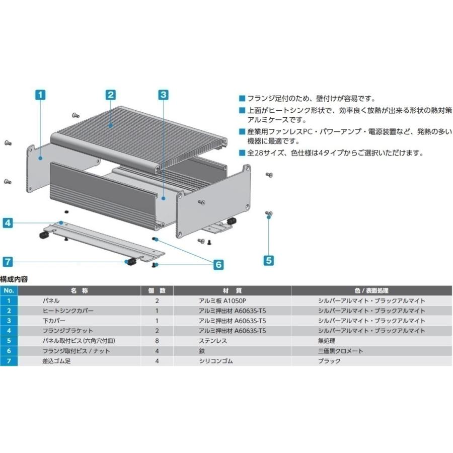 売り出し正本 ＥＸＨＦ２３-８-１５ＢＢ フランジ足付ヒートシンクアルミケース（送料無料）