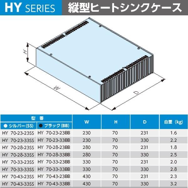 ＨＹ７０-２８-２３ＳＳ　ＨＹ型アルミ縦型ヒートシンクケース　（送料無料）｜shoumei1616｜03