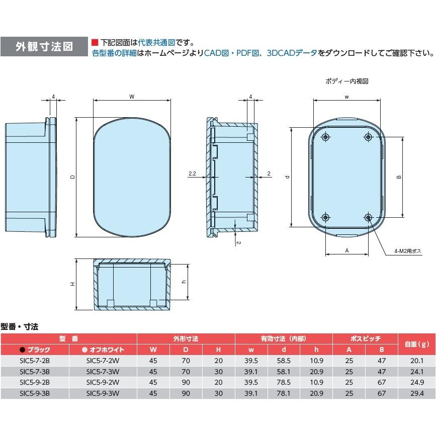 ＳＩＣ５-７-２Ｂ 小型ＩｏＴプラスチックケース（１３点以上で送料無料）｜shoumei1616｜03