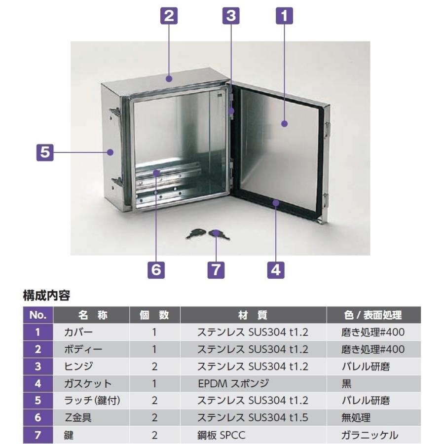タカチ SSM304015 開閉式防水・防塵ステンレスボックス タカチ SSM304015 開閉式防水・防塵ステンレスボックス
