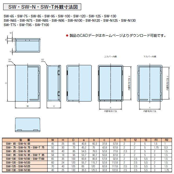 ＳＷ-６５Ｂ ＳＷ型 プラスチックケース （２２個以上で送料無料）｜shoumei1616｜04