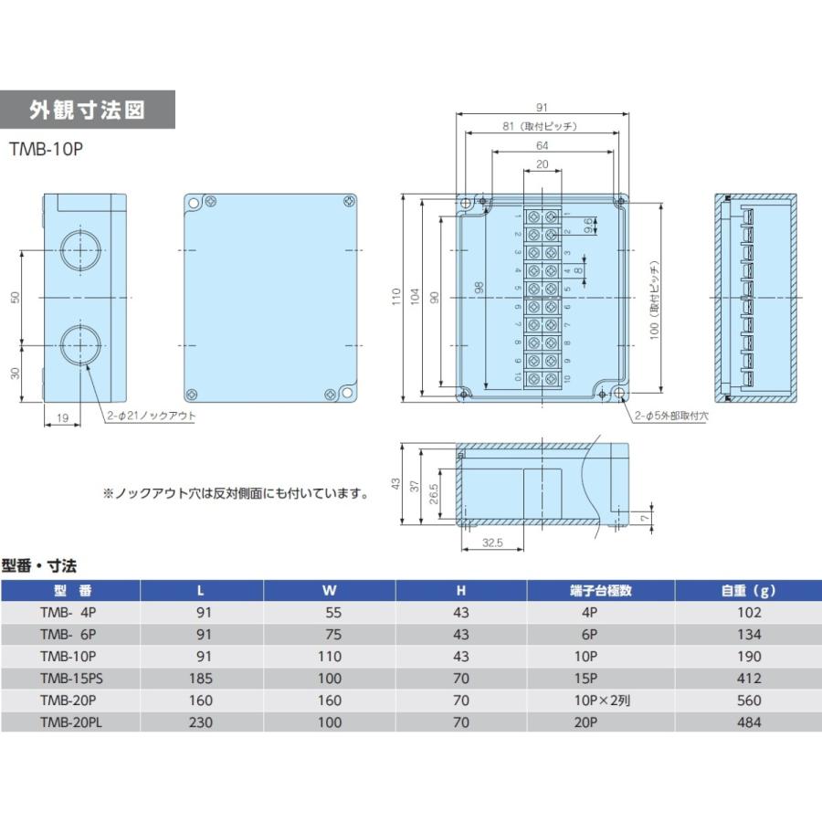 ＴＭＢ-１０Ｐ  ターミナルボックス（３点以上で送料無料）｜shoumei1616｜04