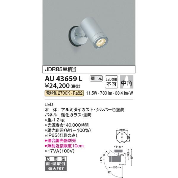 コイズミ照明 AU43659L 照明器具 KOIZUMI_直送品1_ エクステリアライト 外灯、LED外灯 【オープニング 大放出セール】