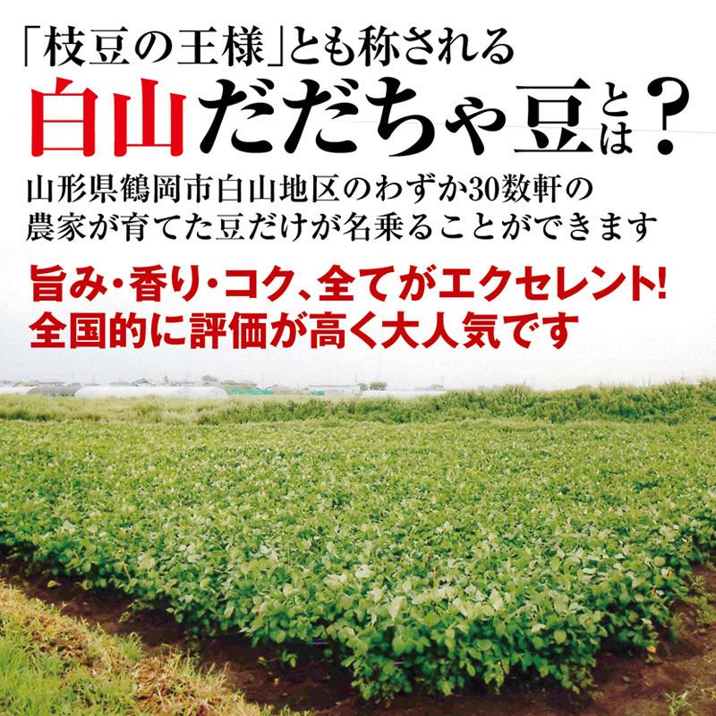 本場山形県鶴岡市 白山産だだちゃ豆「白山本豆」枝豆350g　朝採りを農家から直送 お中元や暑中見舞いの熨斗OK クール便｜shounai-iimonoya｜03