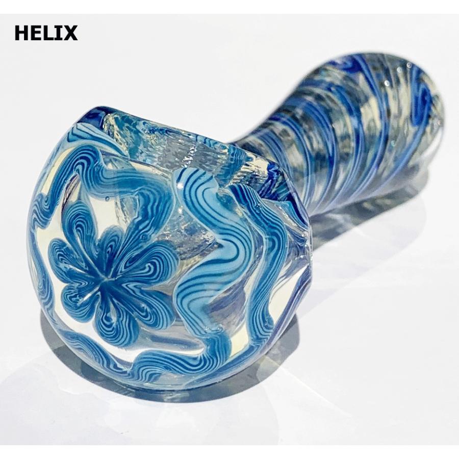 繊細なピンストライプのPYREXガラスパイプ/ インサイドアウト HELIX