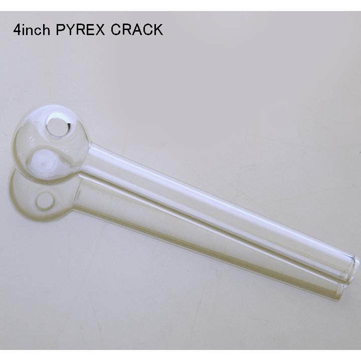 クリア・クラック/4インチPYREXヘビーウエイトガラスパイプ