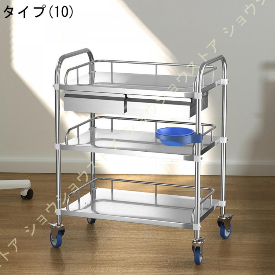 ワゴン キャスター付き 2段 収納 病院 手術 処置 ステンレス ワゴン キャスター付き 2段 収納 病院 手術 処置 ステンレス