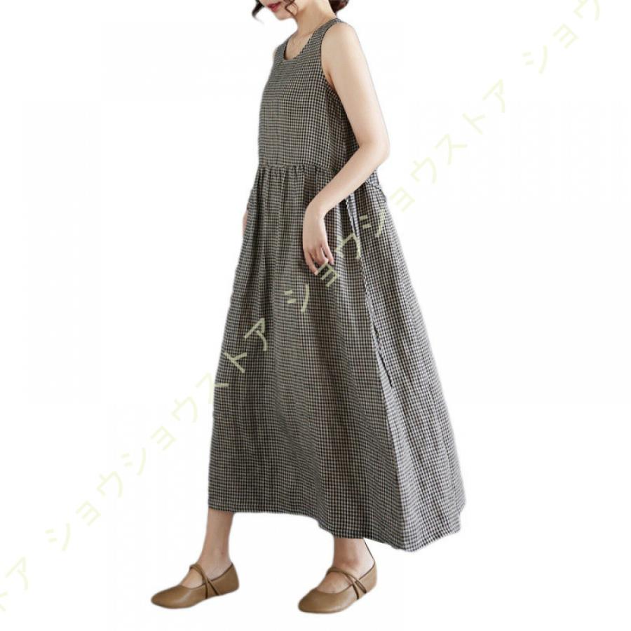 ワンピース レディース 夏 マキシ 袖なし ゆったり ロング 