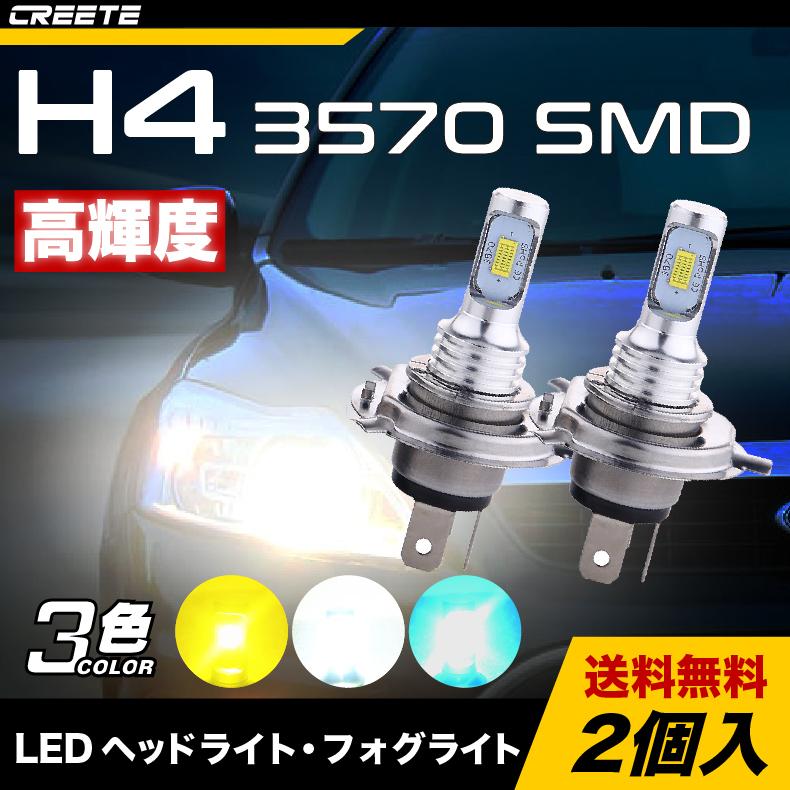 イカリング LED 2個 ピンクエンジェルアイ H4ヘッドライトバルブ