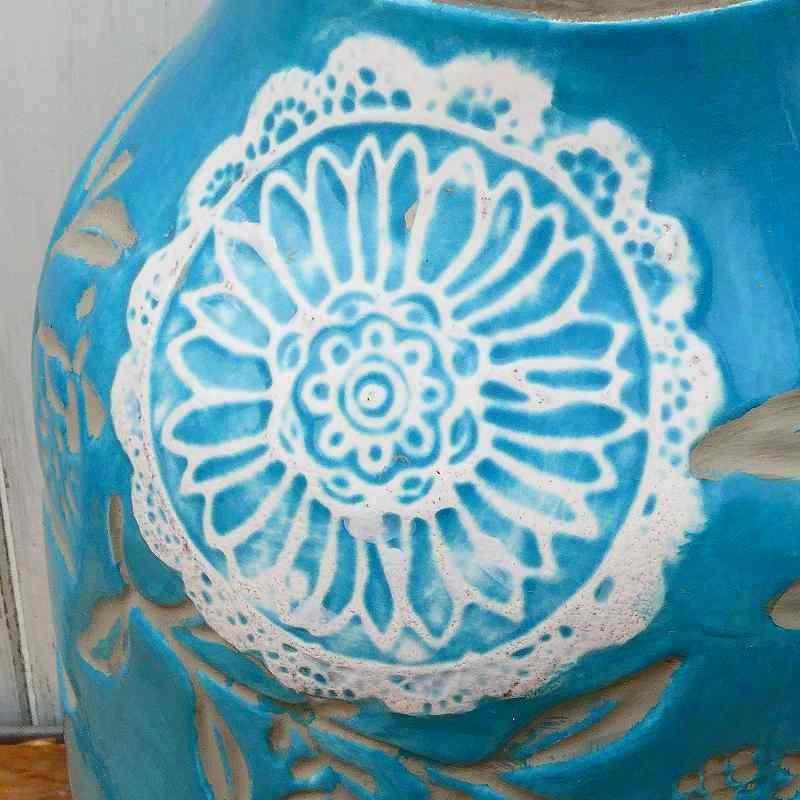 花瓶 フルール Chubby Vase (Lagoon Blue) 直径15cm PTA-196 彩か 陶器