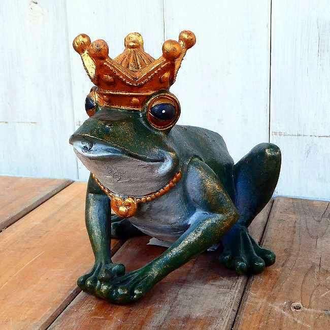 かえる 置物 クラウンフロッグ・首飾り No.37350 アリス アンティーク