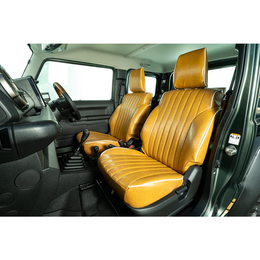Jeep シートアーマータオル イエロー ショウワガレージ シートカバー オールドシリーズ ホワイトパイピング