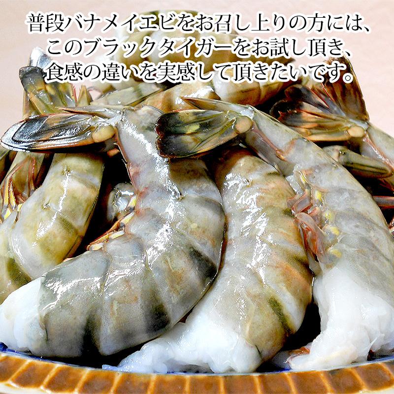 ブラックタイガー 無頭 16/20 冷凍 殻付えび 1.8kg 殻付き海老