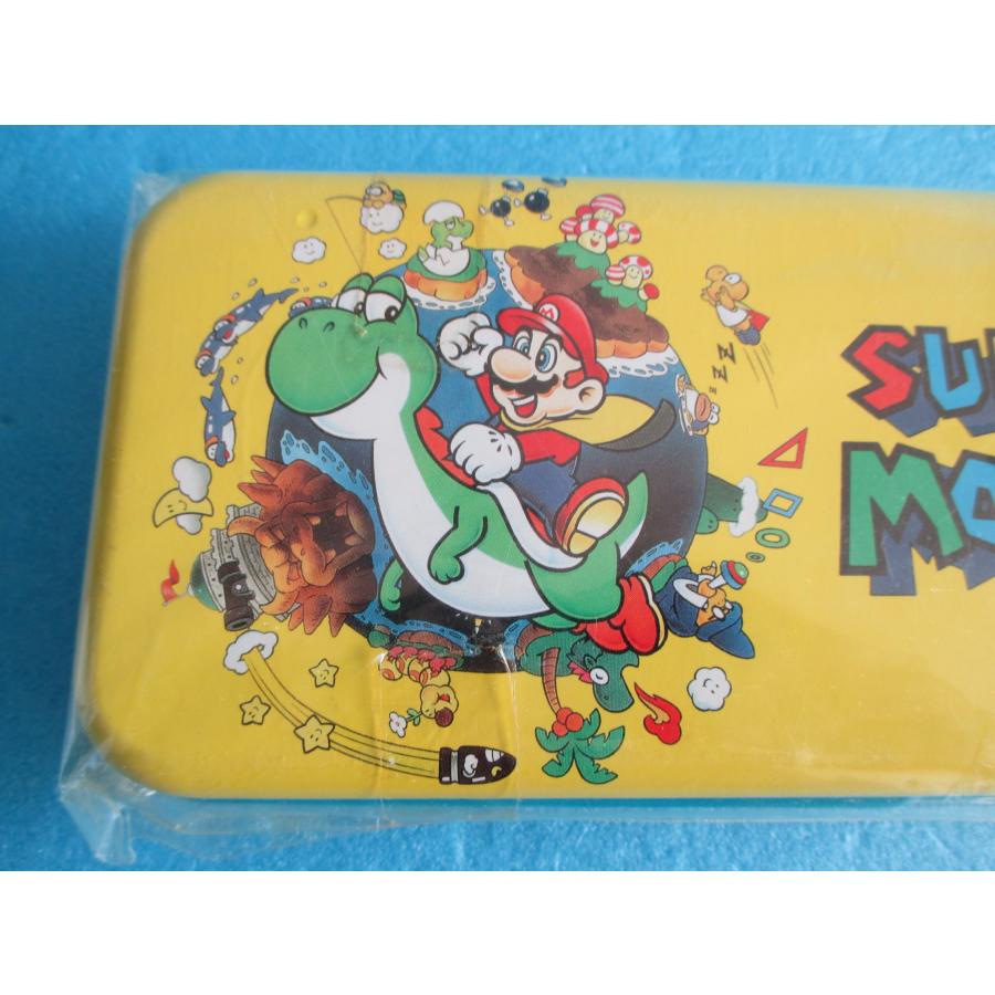 ドンキーコング　マリオワールド　文房具　鉛筆削り　色鉛筆　スーパーファミコン 三菱ペンシル スーパーマリオワールド メタル筆入 カンペンケース 缶