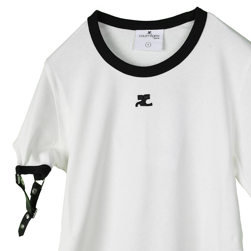 Courreges クレージュ ホワイトバックル Tシャツ 124JTS117JS0070 イタリア正規品 新品｜showcase｜02