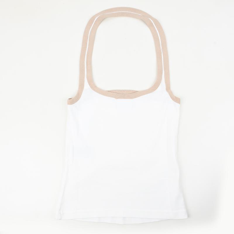 Courreges - Courreges クレージュ デコルテタンクトップ  224JT0301JS0070 イタリア正規品 新品 キャミソール ホワイト courreges（クレージュ） デコルテタンクトップ 224JT0301JS0070 新品