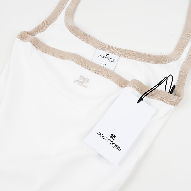 Courreges クレージュ デコルテタンクトップ  224JT0301JS0070 イタリア正規品 新品 キャミソール ホワイト courreges（クレージュ） デコルテタンクトップ 224JT0301JS0070 新品