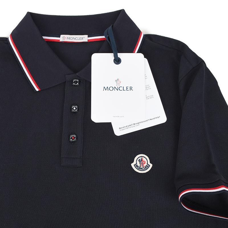 MONCLER モンクレール ネイビー半袖ポロシャツ メンズ イタリア正規品 8A70300 84556 77X 新品 並行輸入品 爆買  父の日の画像