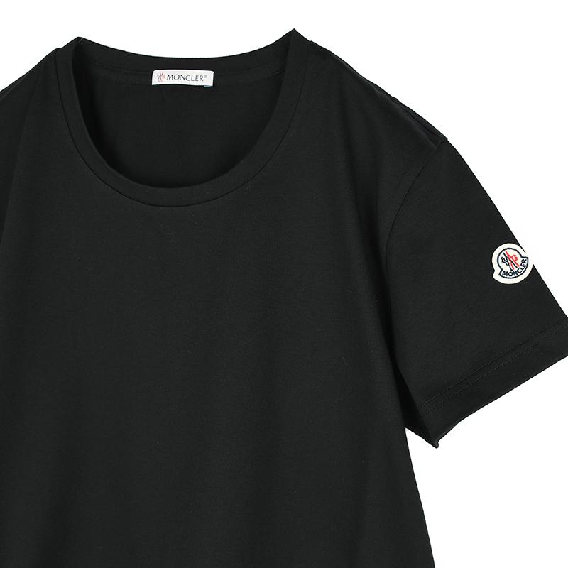 MONCLER モンクレール ブラック半袖Tシャツ レディース イタリア MONCLER モンクレール ブラック半袖Tシャツ レディース イタリア