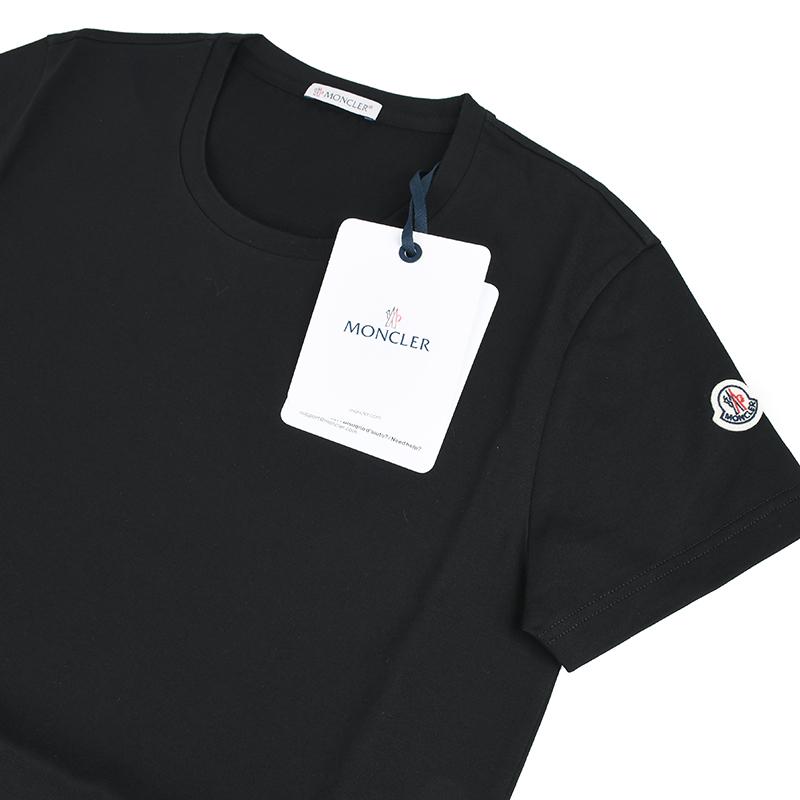 MONCLER モンクレール ブラック半袖Tシャツ レディース イタリア MONCLER モンクレール ブラック半袖Tシャツ レディース イタリア