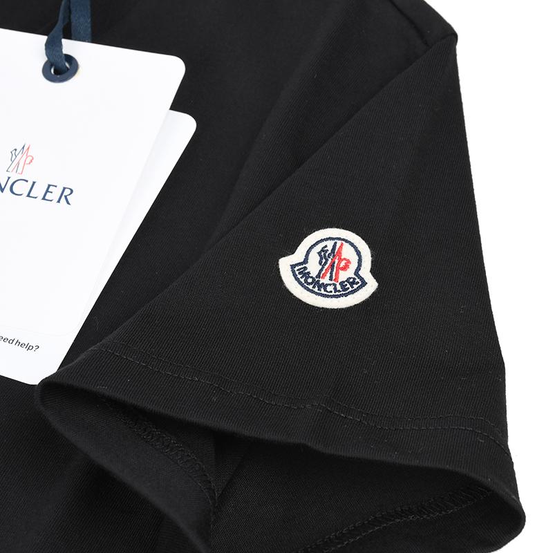 MONCLER モンクレール ブラック半袖Tシャツ レディース イタリア MONCLER モンクレール ブラック半袖Tシャツ レディース イタリア