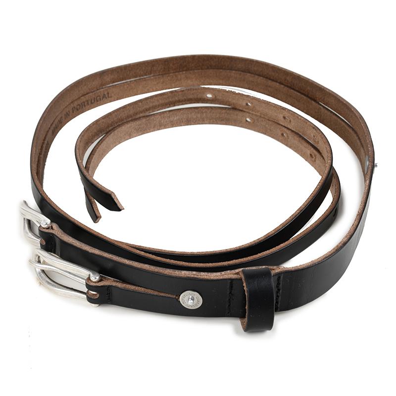 OUR LEGACY アワーレガシー TWIN TONGUE  BELT カーフベルト イタリア正規品 A2258TBC 新品 メンズ ブラック Our Legacy（アワーレガシー） TWIN TONGUE BELT クロムエクセルレザー