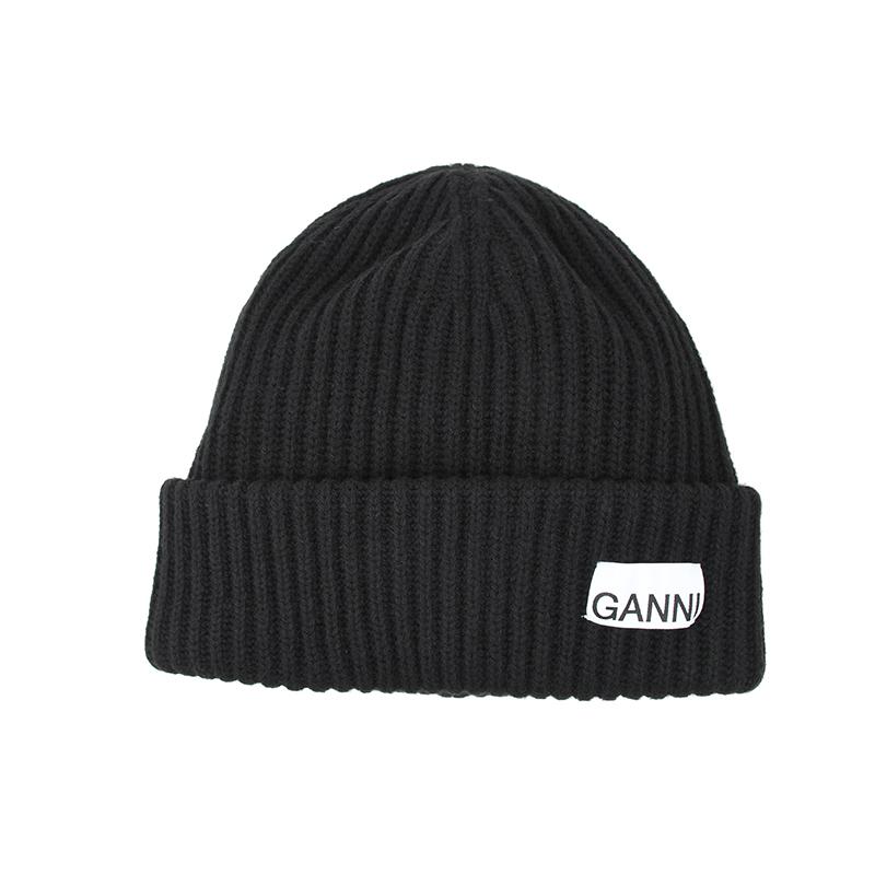 GANNI ニット帽　ブラック GANNI ガニー ブラック ニット帽 ニットキャップ ビーニー