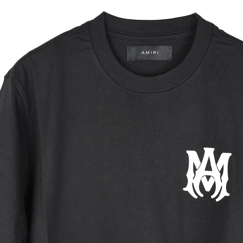 即日発送‼️AMIRI黒色AMマーク AMIRI（アミリ） ブラック半袖Tシャツ メンズ イタリア正規品